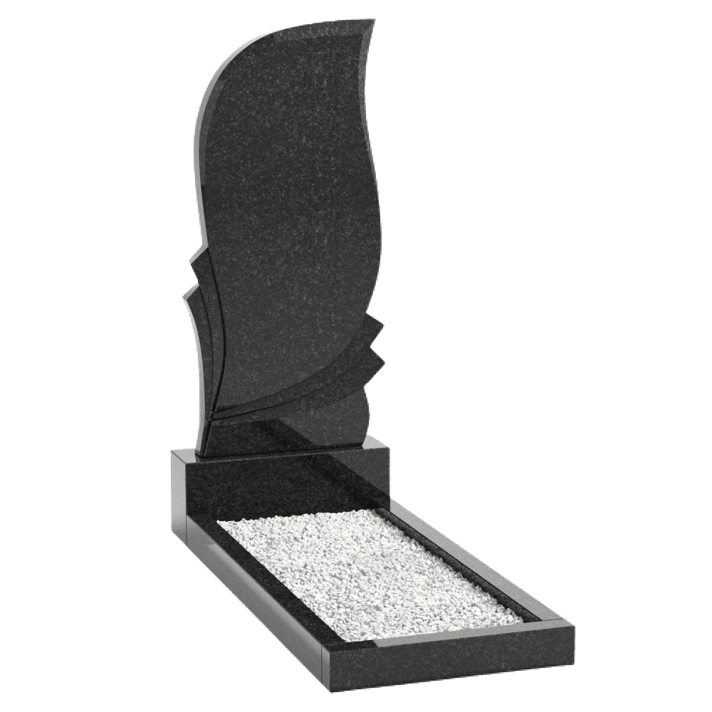 Вертикальный памятник 08 из черного гранита «Габбро»