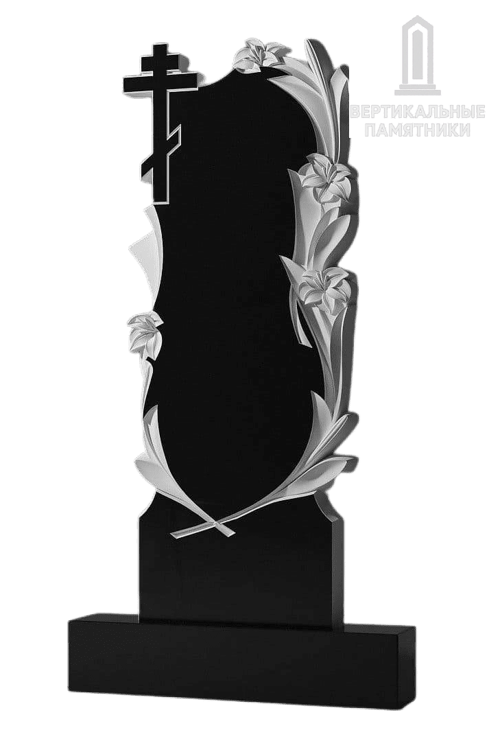 Резной памятник «Резные цветы с крестом» 317
