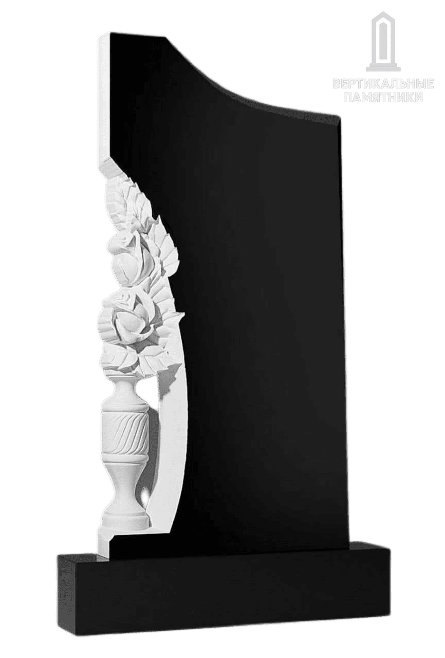 Резной памятник «Роза в вазе» 316