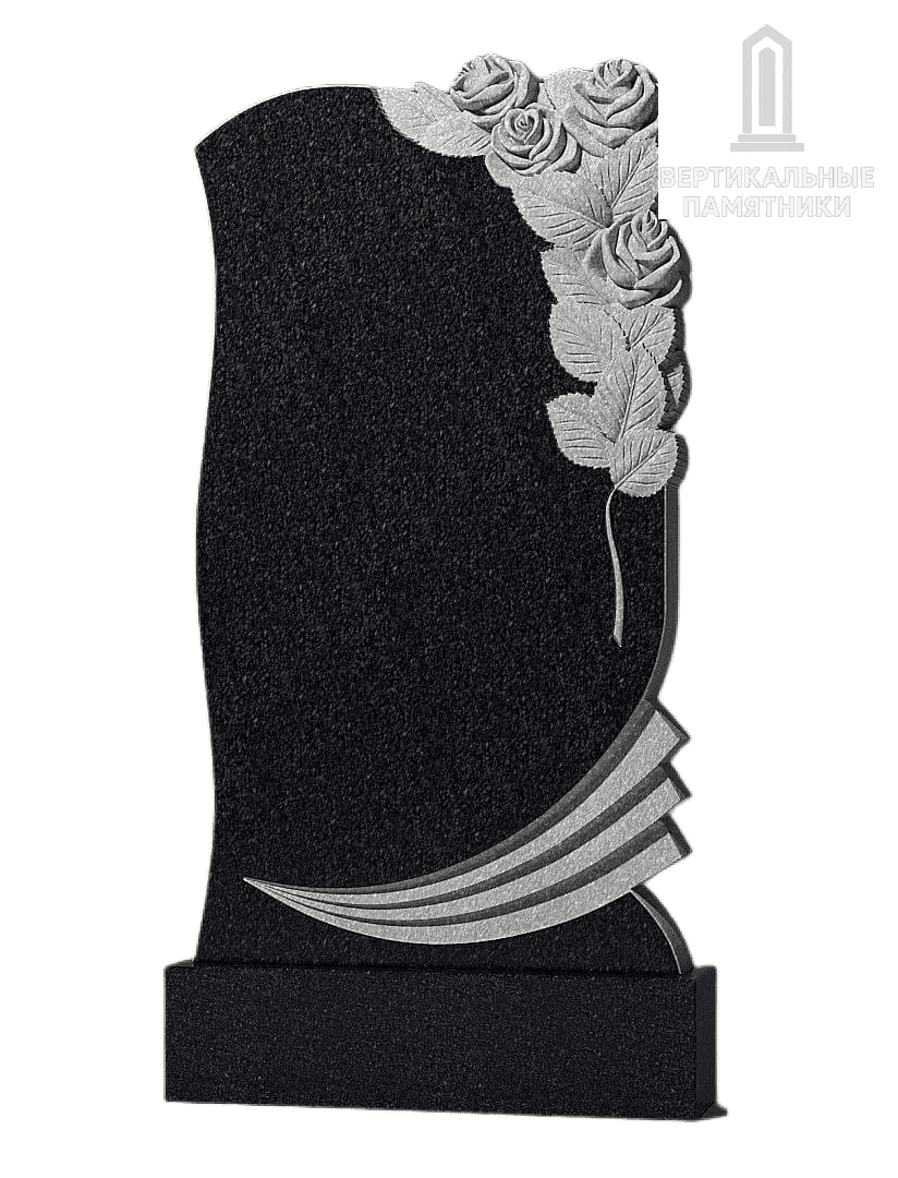 Резной памятник «Роза с веером» 312