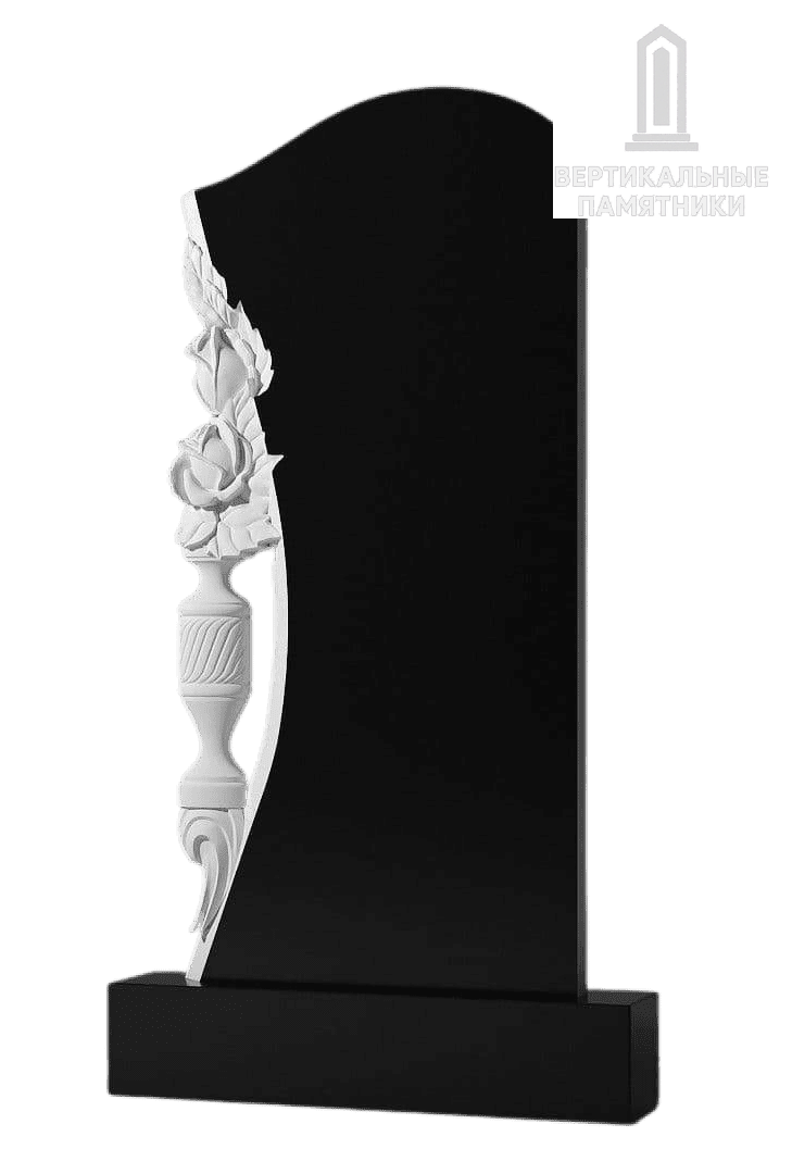 Резной памятник «Цветы в вазоне» 310