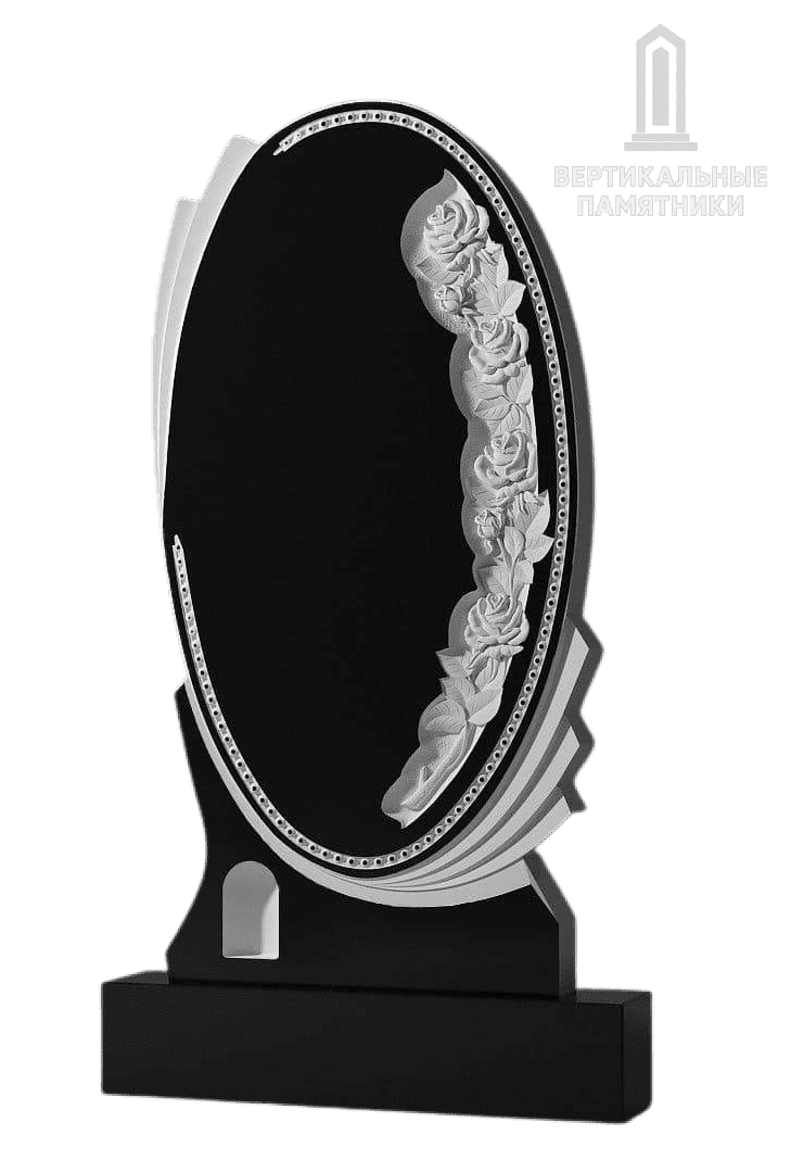 Резной памятник «Веер и цветок» 308