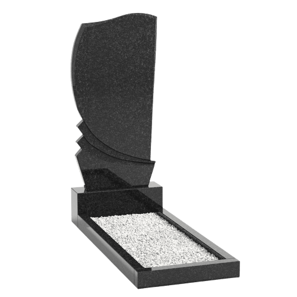 Вертикальный памятник 09 из черного гранита «Габбро»