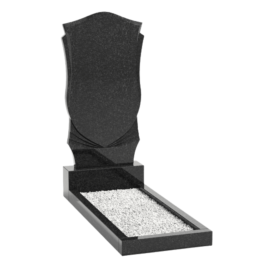 Вертикальный памятник 10 из черного гранита «Габбро»