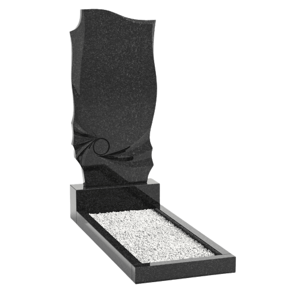 Вертикальный памятник 15 из черного гранита «Габбро»