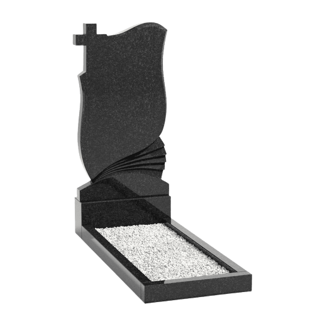 Вертикальный памятник 11 из черного гранита «Габбро»