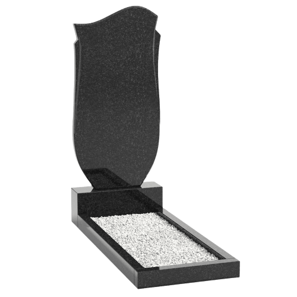 Вертикальный памятник 02 из черного гранита «Габбро»