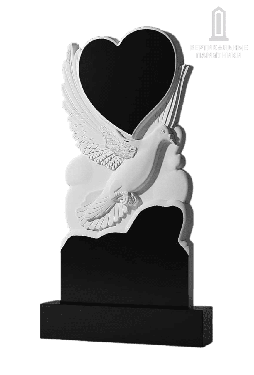 Резной памятник «Сердце и птица» 350