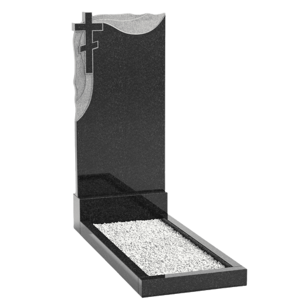 Вертикальный памятник 14 из черного гранита «Габбро»