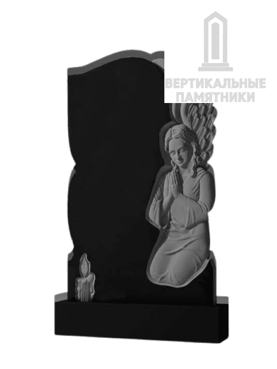 Резной памятник «Ангел и свеча» 413