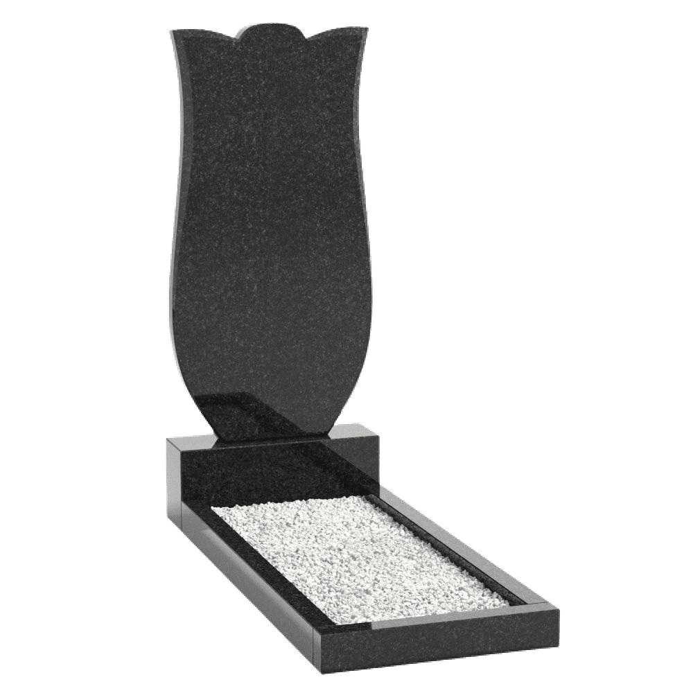 Вертикальный памятник 06 из черного гранита «Габбро»