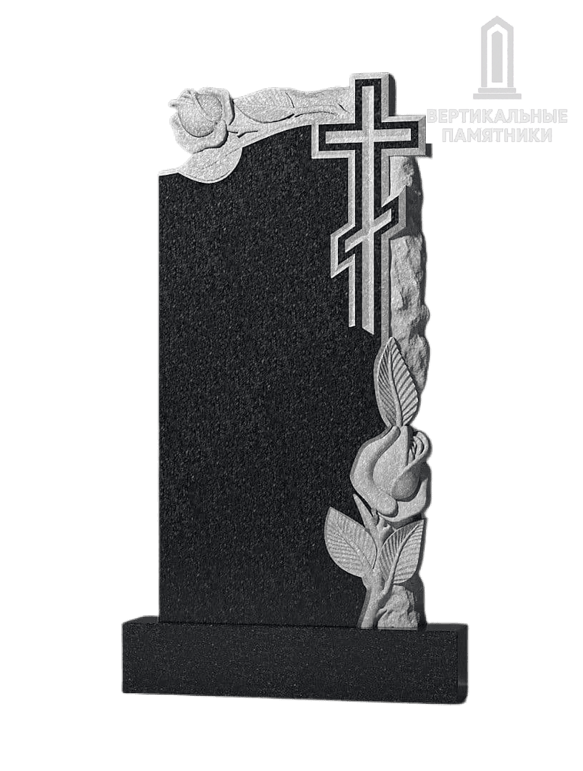 Резной памятник «Цветок и крест» 336