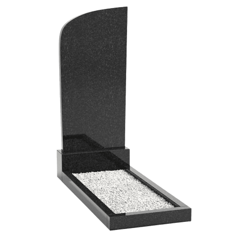 Вертикальный памятник 07 из черного гранита «Габбро»