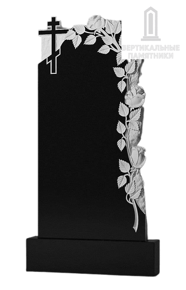 Резной памятник «Розы и крест» 327